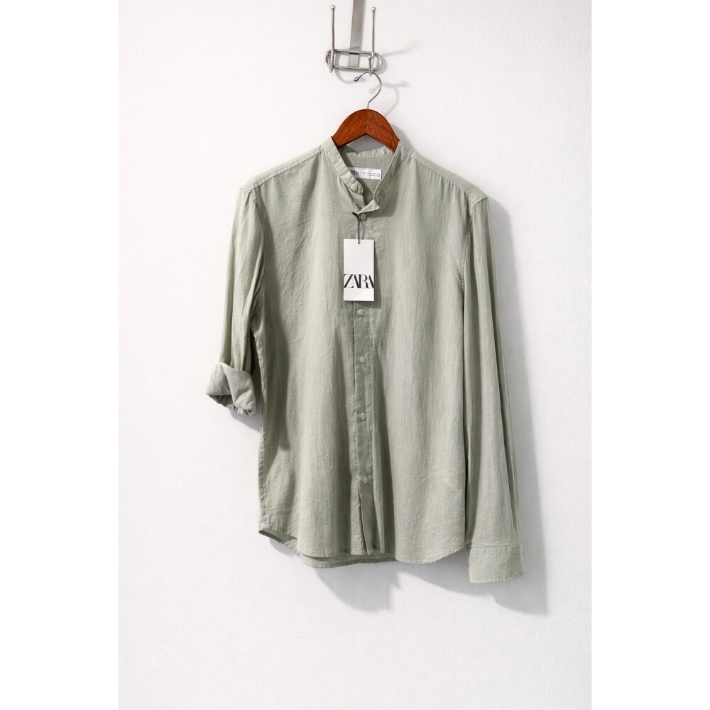 ZARA Button-Up Shirt | Lightweight Neutral | Versatile Styling Size S NWT